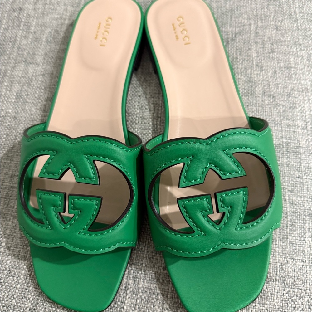 Gucci Interlocking G Cut Out Slide Sandals